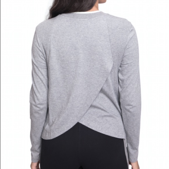 SATVA DANA LONG SLEEVE TOP HEATHER GREY SIZE SMALL - Picture 7 of 13